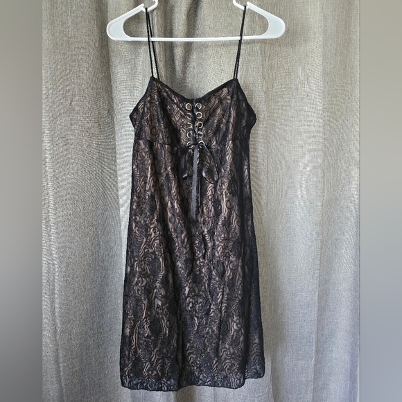 SHEIN Dresses & Skirts - Black Lace Slip Dress Corset Front Size L